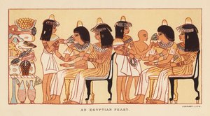 Herodot: En egyptisk fest (fargelitografi) av English School