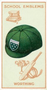 Videregående skole for gutter, Worthing, Sussex (farge litho) av English School