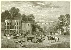 Highgate Archway Gate and Tavern i 1825 av English School