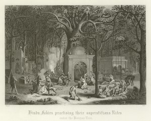 Hinduiske fakirer praktiserer sine overtroiske ritualer av English School