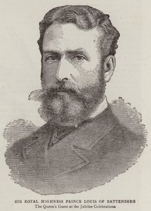 Hans Kongelige Høyhet Prins Louis av Battenberg (gravering) av English School