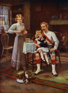 Hjemme igjen! (farge litho) av English School