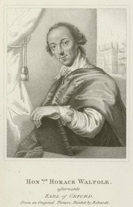 Ærede Horace Walpole, etterpå jarl av Orford (gravering) av English School