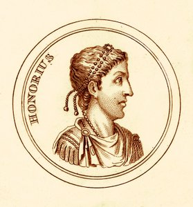 Honorius, illustrasjon fra The Universal Historical Dictionary av George Crabb, utgitt 1825 (digitalt forbedret bilde) av English School