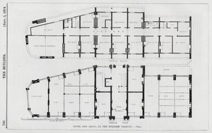Hotell og butikker, på Holborn-viadukten (gravering) av English School