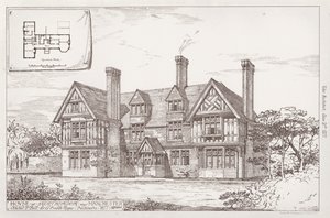 Hus på Northenden nær Manchester (gravering) av English School