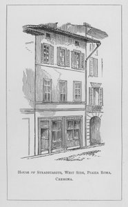 House of Stradiuarius, West Side, Piazza Roma, Cremona (gravering) av English School