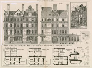 Hus ved Chelsea på Themsen Embankment for Mrs Gillow & Co av English School