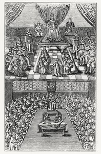 Houses of Parliament i 1640 av English School