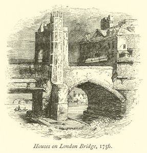 Hus på London Bridge, 1756 av English School