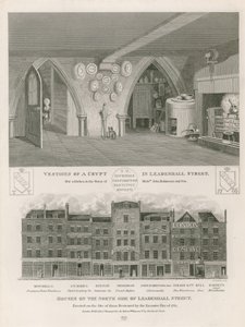 Hus på nordsiden av Leadenhall Street, reist på stedet til de som ble ødelagt av den omfattende brannen i 1765 av English School