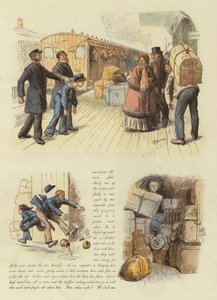 Hvordan Jacky Marlinspike kom hjem i tide for Christmas Pudding (farge litho) av English School