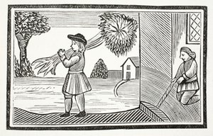 Hvordan Tom Hickathrifts store styrke ble kjent, illustrasjon fra Chap-books of the Eighteenth Century av John Ashton, pub. 1882 av English School