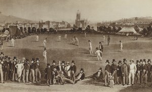 Hvordan de spilte cricket da dronning Victoria var ung (litho) av English School