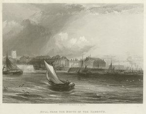 Skrog, fra munningen av havnen (gravering) av English School