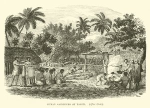 Menneskeofringer på Tahiti, etter Cook av English School