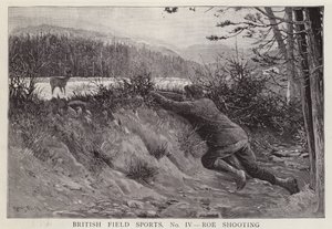 Jeger som skyter et rådyr (litho) av English School