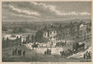 Hyde Park Corner i 1750 av English School