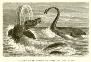 Ichthyosaurus og Plesiosaurus, Oolitic and Liassic System av English School