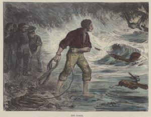 Illustrasjon for David Copperfield (farget gravering) av English School