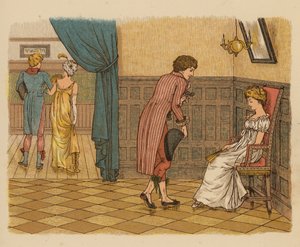 Illustrasjon til Drømmer, danser og skuffelser (fargelitografi) av English School