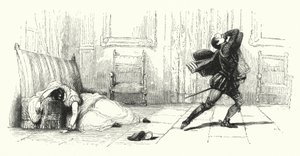 Illustrasjon for Les Huguenots av Giacomo Meyerbeer (gravering) av English School