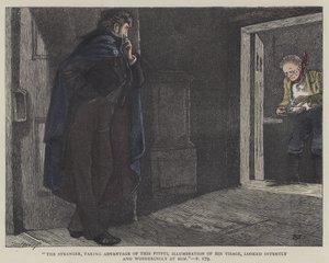 Illustrasjon for Lille Dorrit (farget gravering) av English School