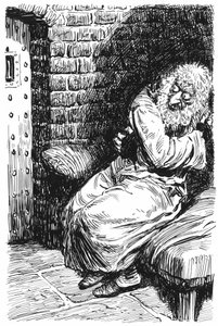 Illustrasjon for Oliver Twist av Charles Dickens (penn og blekk) av English School