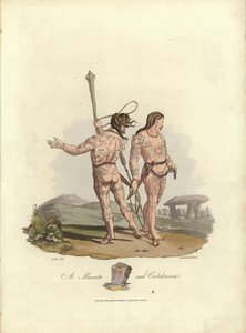 Illustrasjon for The Costume of the Original Inhabitants of the British Islands av English School