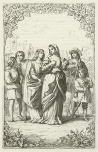 Illustrasjon for The Pilgrims Progress av John Bunyan av English School