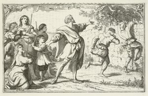 Illustrasjon for The Pilgrims Progress av John Bunyan av English School