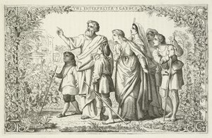 Illustrasjon for The Pilgrims Progress av John Bunyan av English School