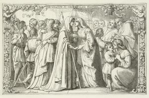 Illustrasjon for The Pilgrims Progress av John Bunyan av English School