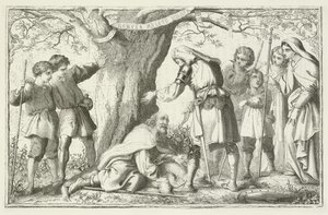 Illustrasjon for The Pilgrims Progress av John Bunyan av English School