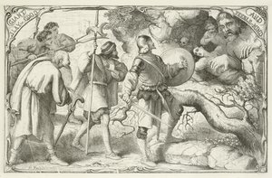 Illustrasjon for The Pilgrims Progress av John Bunyan av English School