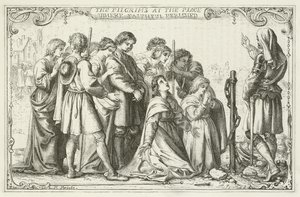 Illustrasjon for The Pilgrims Progress av John Bunyan av English School