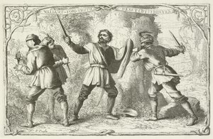 Illustrasjon for The Pilgrims Progress av John Bunyan av English School