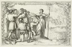 Illustrasjon for The Pilgrims Progress av John Bunyan av English School