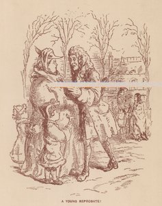 Illustrasjon for The Virginians av Thackeray (litho) av English School