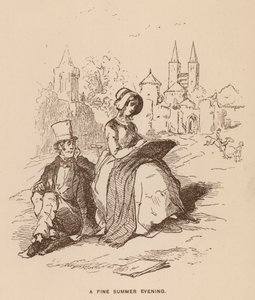 Illustrasjon for Vanity Fair av Thackeray (litho) av English School