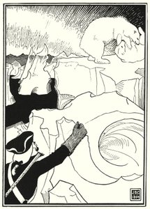 Illustrasjon for eventyrene til Baron Munchausen (gravering) av English School