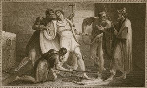 Fengsling av Stephen, illustrasjon fra David Humes The History of England, pub. av R. Bowyer, London, 1812 av English School