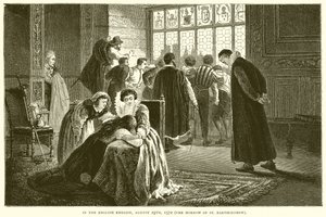 I den engelske ambassaden, 25. august 1572 (morrow of St. Bartholomew) av English School