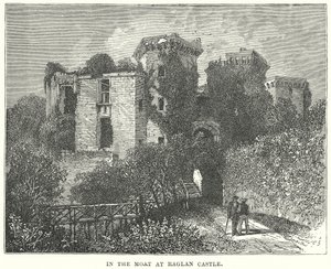 I vollgraven ved Raglan Castle (gravering) av English School