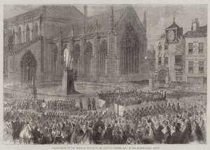 Innvielse av minnestatuen til Herbert Ingram, MP, på Market-Place, Boston (gravering) av English School