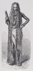 Indisk fakir, fra The History of Mankind, Vol. III, av Prof. Friedrich Ratzel, 1898 av English School