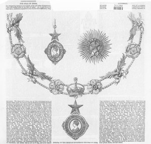 Insignia of the Order of Knighthood The Star of India, fra The Illustrated London News av English School