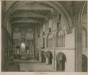 Interiør i St. Bartholomew den store kirke av English School