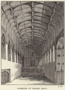 Interiør i Crosby Hall i Chelsea av English School