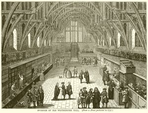 Innenraum der alten Westminster Hall